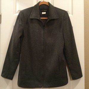 WOOL blend BLAZER ZIPPERED closure Charcoal Gray